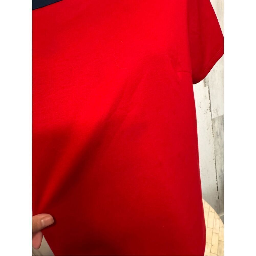 Liz Claiborne Red Top with Navy Trim – Size L - Picture 4 of 8